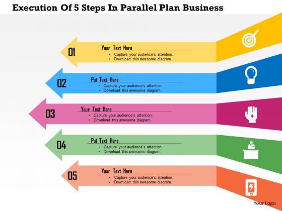 Business Diagram Five Arrows For Operations Management Presentation Template