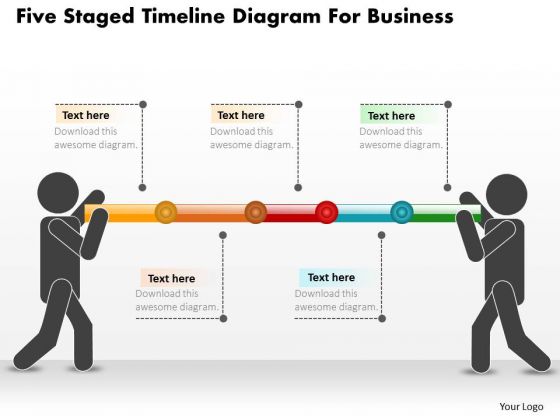 Business Diagram Five Staged Timeline Diagram For Business PowerPoint Slide