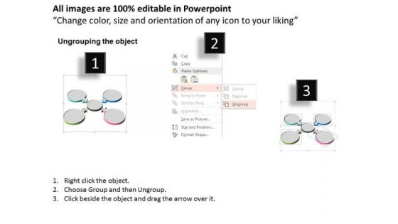 Business Diagram Four Concepts Of Market Segmentation Presentation Template