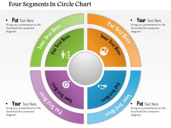 Business Diagram Four Segments In Circle Chart Presentation Template