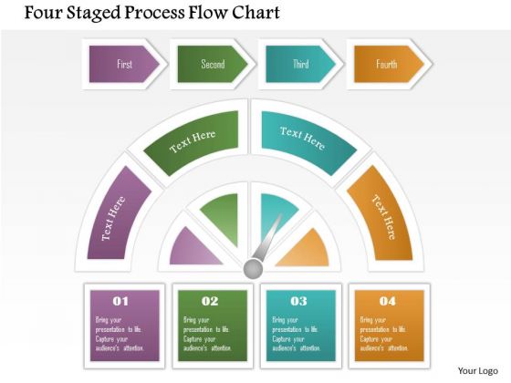 Business Diagram Four Staged Process Flow Chart Presentation Template