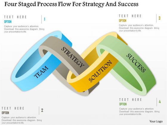 Business Diagram Four Staged Process Flow For Strategy And Success PowerPoint Template
