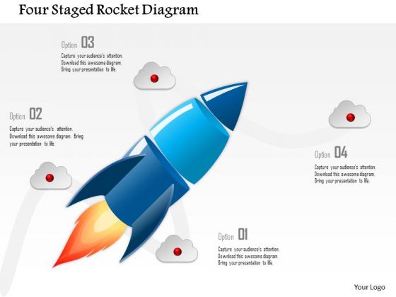 Business Diagram Four Staged Rocket Diagram Presentation Template