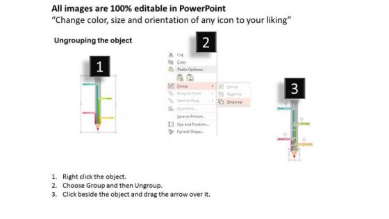 Business Diagram Four Staged Text Boxes On Pencil Diagram Presentation Template