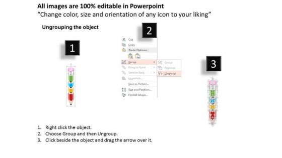 Business Diagram Four Staged Vertical Pencil Diagram Presentation Template