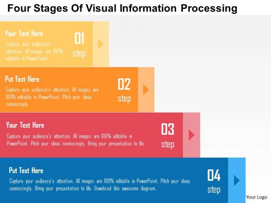 Business Diagram Four Stages Of Visual Information Processing Presentation Template
