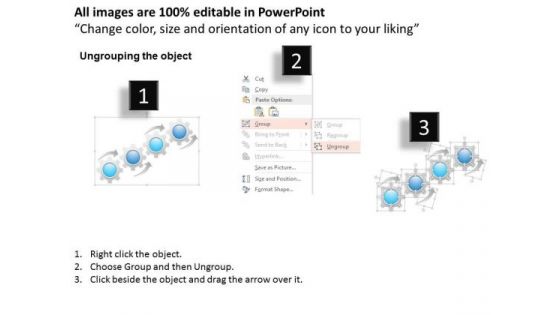 Business Diagram Four Steps Gears Process Info Graphic Presentation Template
