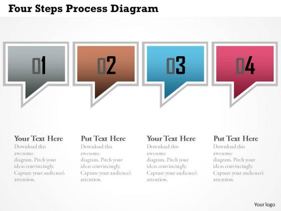Business Diagram Four Steps Process Diagram Presentation Template