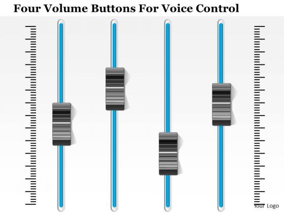 Business Diagram Four Volume Buttons For Voice Control Presentation Template