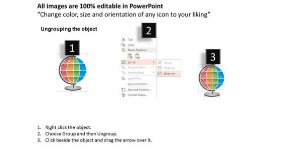 Business Diagram Global Data Globe With Educational Components Presentation Template