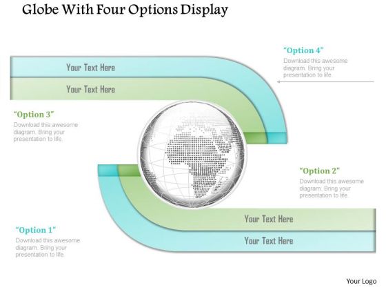Business Diagram Globe With Four Options Display Presentation Template