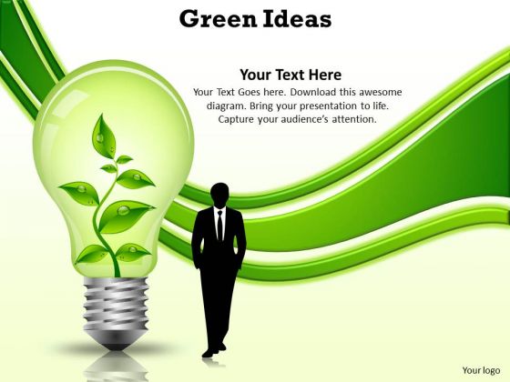 Business Diagram Green Ideas Business Finance Strategy Development