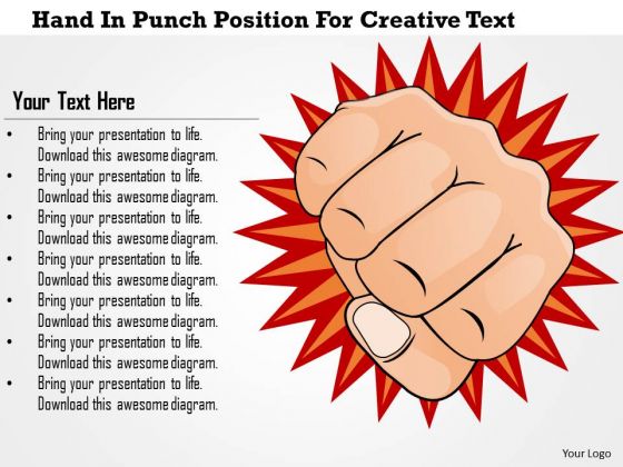 Business Diagram Hand In Punch Position For Creative Text Presentation Template