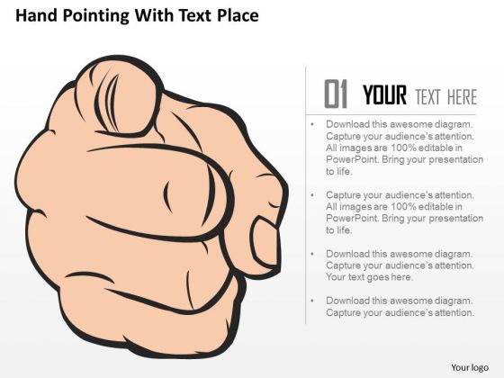 Business Diagram Hand Pointing With Text Place Presentation Template