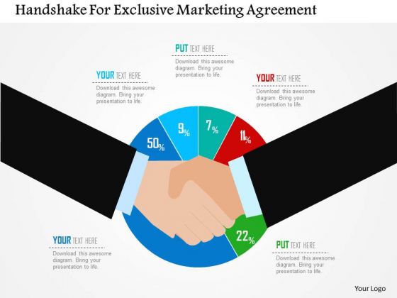 Business Diagram Handshake For Exclusive Marketing Agreement Presentation Template
