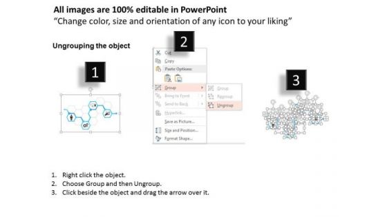 Business Diagram Hexagon Linear Flow Diagram For Business Timeline Presentation Template