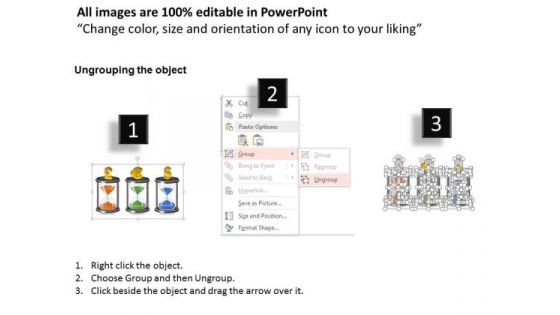 Business Diagram Hourglasses With Currencies Symbols Presentation Template