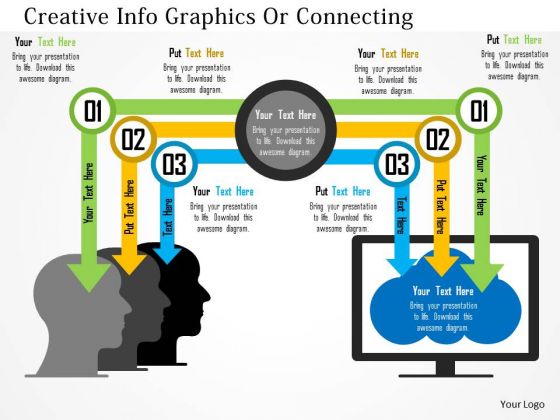 Business Diagram Human Brain Connected To Computer Presentation Template