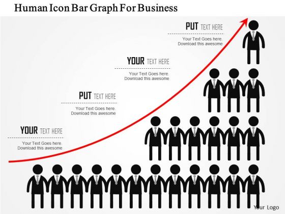 Business Diagram Human Icon Bar Graph For Business Presentation Template
