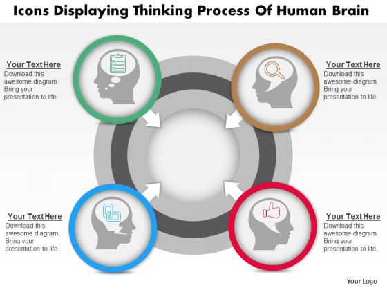Business Diagram Icons Displaying Thinking Process Of Human Brain Presentation Template