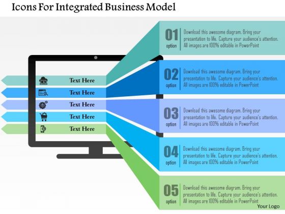 Business Diagram Icons For Integrated Business Model Presentation Template