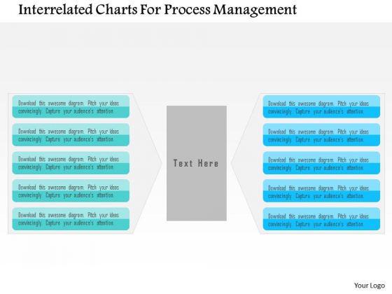 Business Diagram Interrelated Charts For Process Management Presentation Template