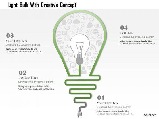 Business Diagram Light Bulb With Creative Concept Presentation Template