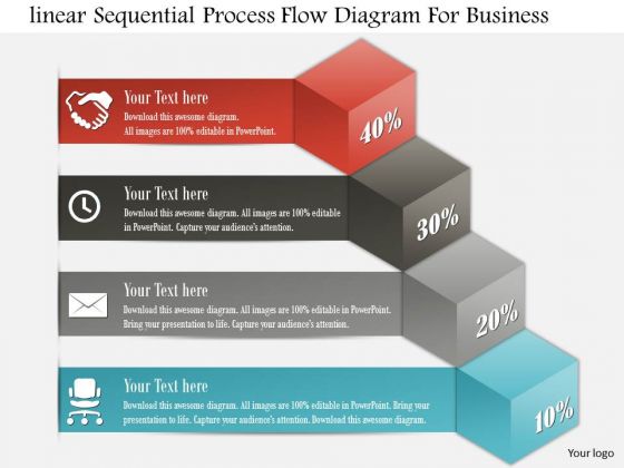 Business Diagram Linear Sequential Process Flow Diagram For Business Presentation Template