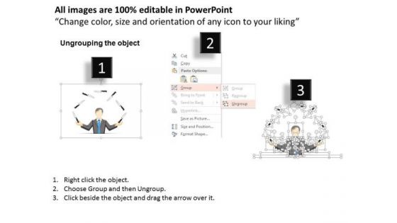 Business Diagram Man Juggling With Knives Presentation Template