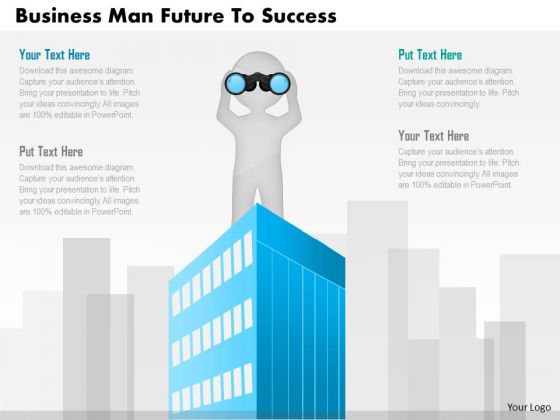 Business Diagram Man With Future Vision And Success Presentation Template