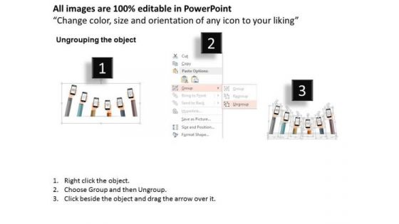 Business Diagram Multiple Business Mobile Applications On Mobile Presentation Template