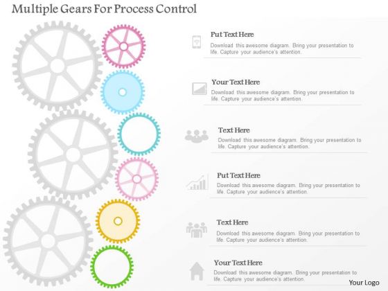 Business Diagram Multiple Gears For Process Control PowerPoint Template