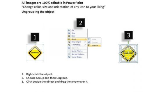 Business Diagram Multiple Warning Signs For Nuclear Power Plant Presentation Template
