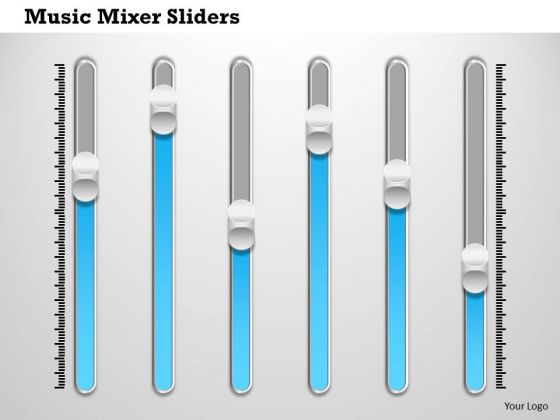Business Diagram Music Sliders For Data Flow Technology And Control Presentation Template