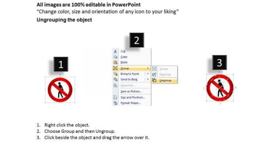 Business Diagram No Man Entry Warning Sign In Nuclear Area Presentation Template