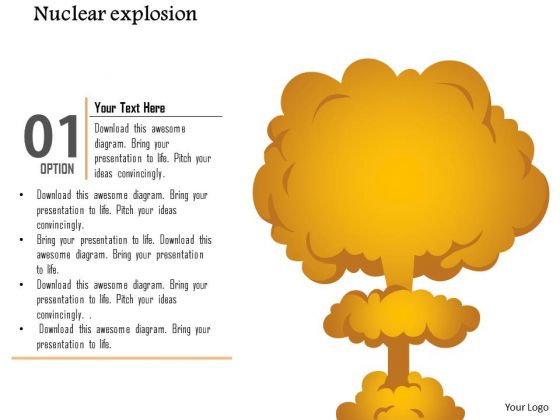 Business Diagram Nuclear Explosion Cloud Diagram Mushroom Cloud Presentation Template