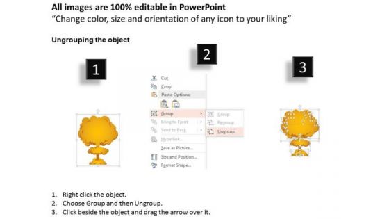 Business Diagram Nuclear Explosion Cloud Diagram Mushroom Cloud Presentation Template