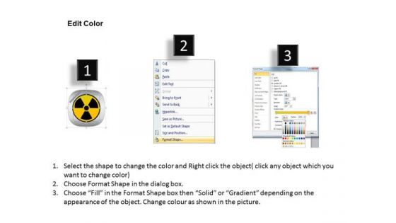 Business Diagram Nuclear Fan For Power With Warning Sign Presentation Template