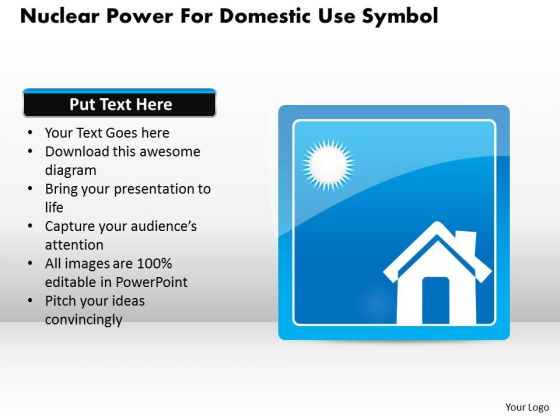 Business Diagram Nuclear Power For Domestic Use Symbol Presentation Template