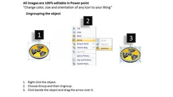 Business Diagram Nuclear Power Production And Warning Sign Presentation Template