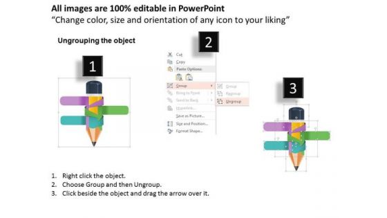 Business Diagram Pencil Graphics Displaying Three Business Presentation Template
