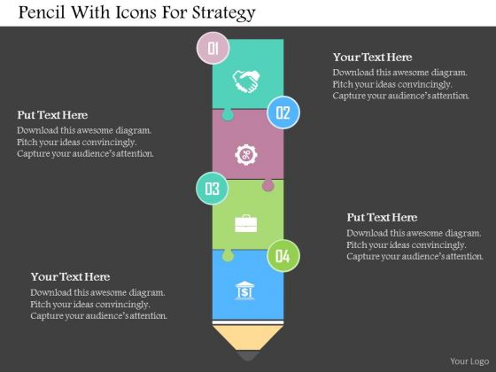 Business Diagram Pencil With Icons For Strategy Presentation Template