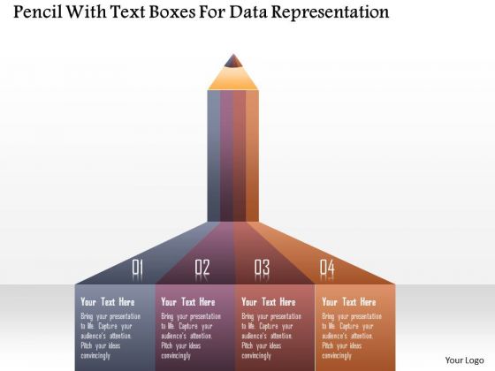 Business Diagram Pencil With Text Boxes For Data Representation PowerPoint Template