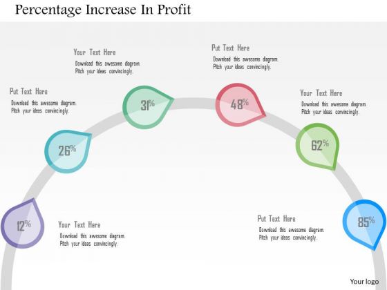 Business Diagram Percentage Increase In Profit Presentation Template