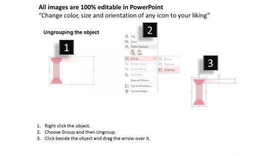 Business Diagram Pillars Displaying Three Options Presentation Template