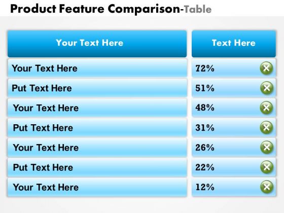 Business Diagram Product Features Comparison Table Consulting Diagram