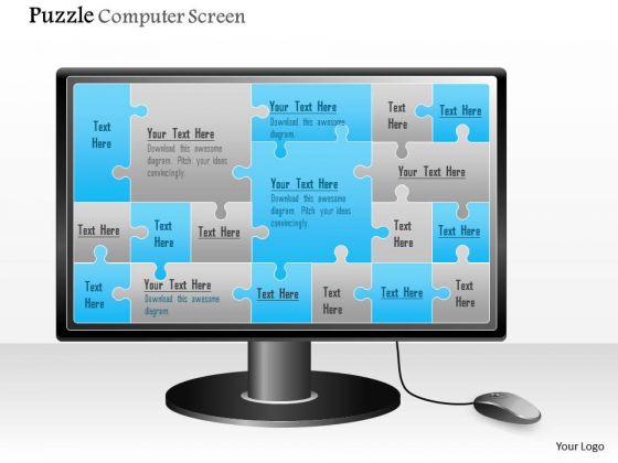 Business Diagram Puzzle Computer Screen Presentation Template