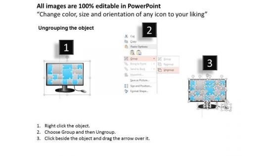 Business Diagram Puzzle Computer Screen Presentation Template