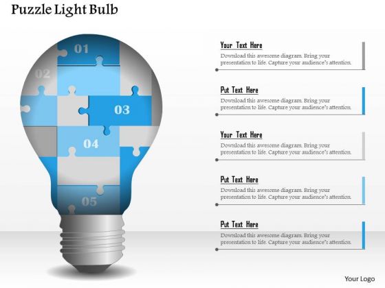 Business Diagram Puzzle Light Bulb Presentation Template