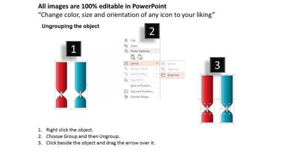 Business Diagram Red And Blue Two Text Boxes For Process Flow Presentation Template